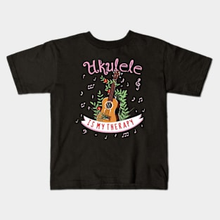 Ukulele is my therapy Kids T-Shirt